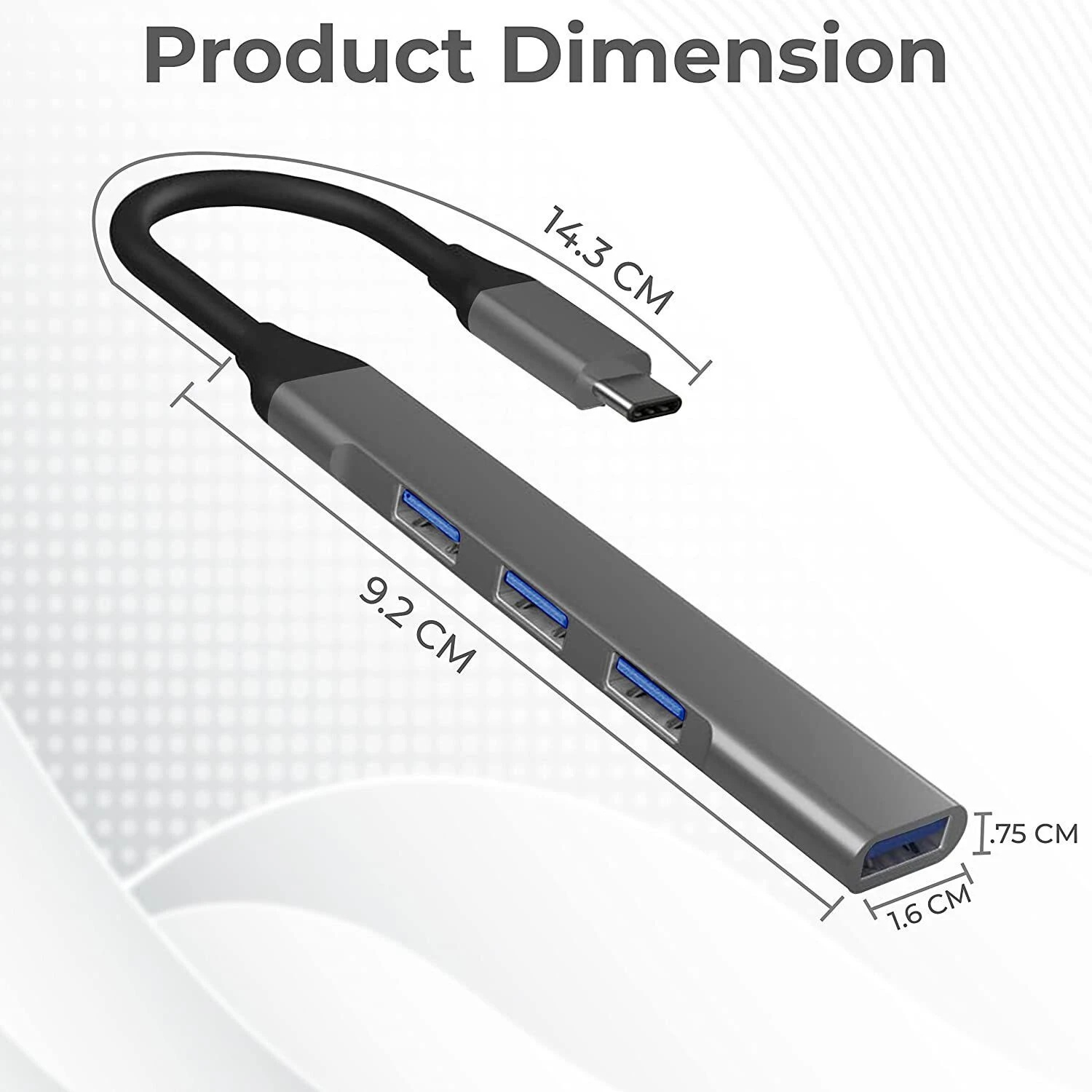 Type C USB Hub, 4 USB Ports, 3 USB 2.0, 1 USB 3.0 - Image 5